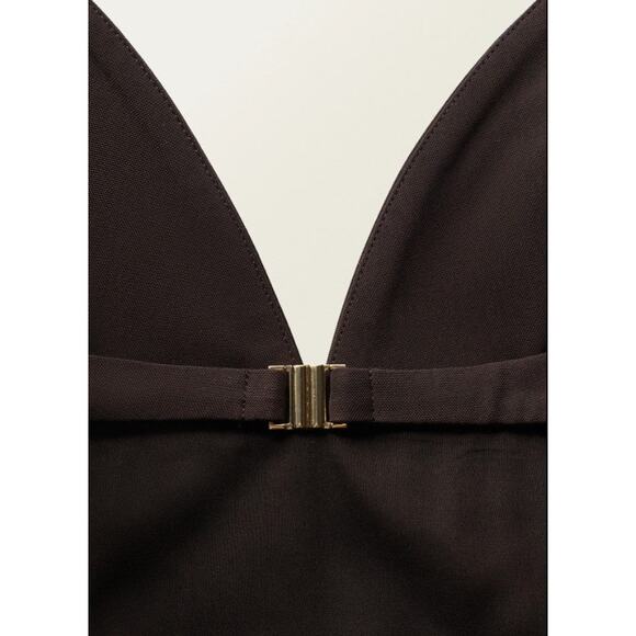 Mango V-Neck with Open Back Tank Top - S Brown - Picture 6 of 6